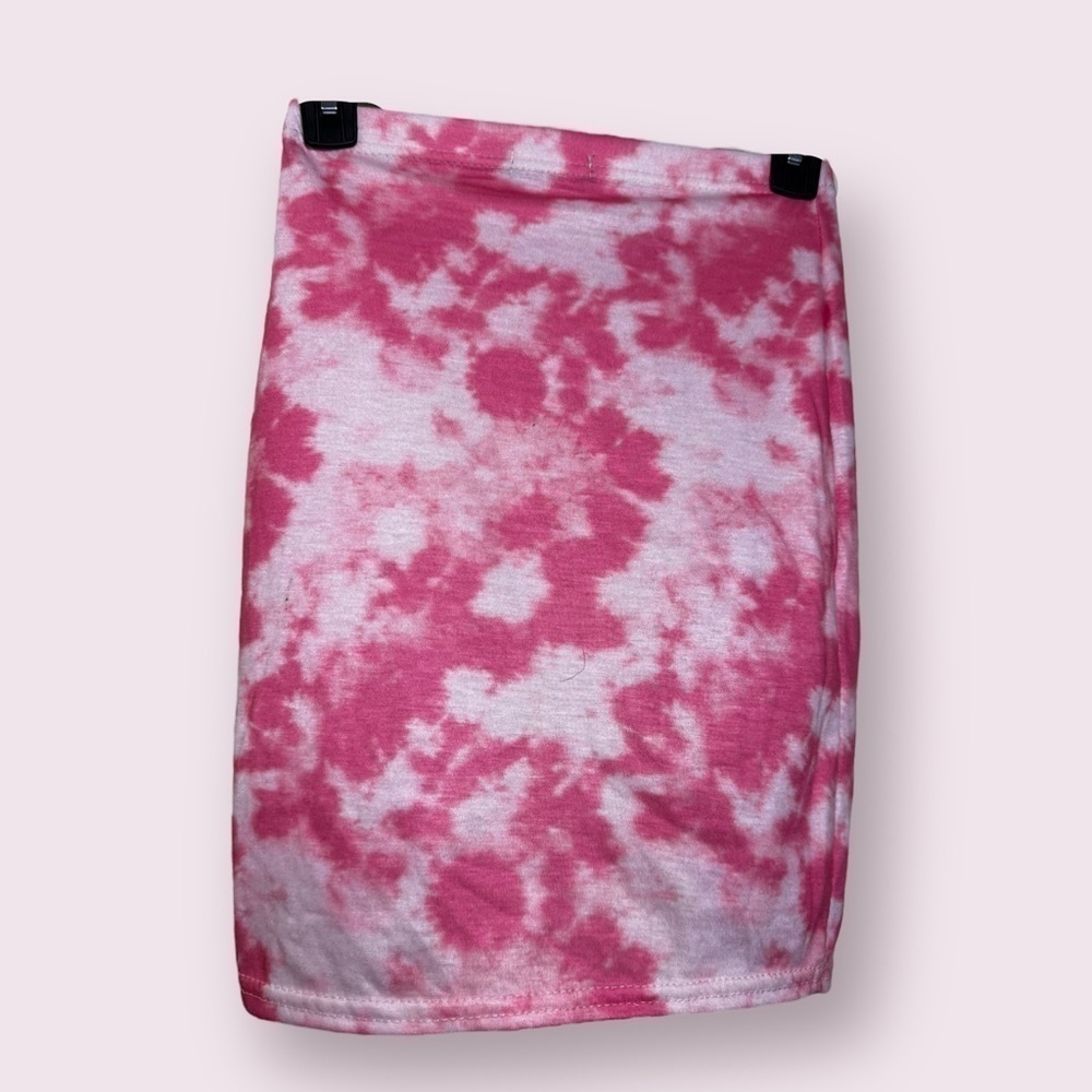 PrettyLittleThing Pink Tie Dye Mini Skirt Bodycon Y2K Festival Size 2 - Picture 4 of 4